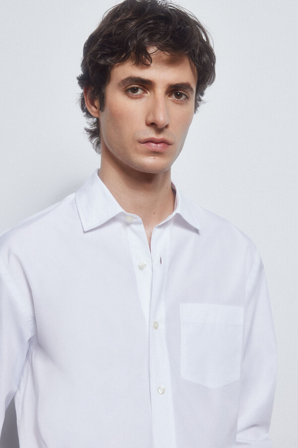 Pedro del Hierro Camisa popelina tecido italiano Branco