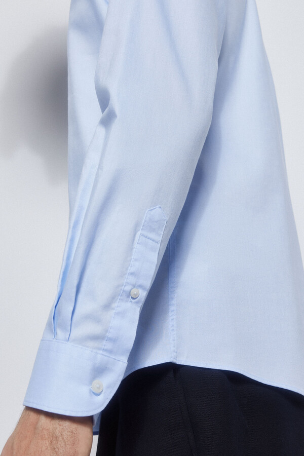 Pedro del Hierro camisa lisa fácil de engomar + anti-odor slim fit Azul