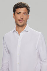 Pedro del Hierro Plain pinpoint dress shirt, non-iron + stain-resistant White