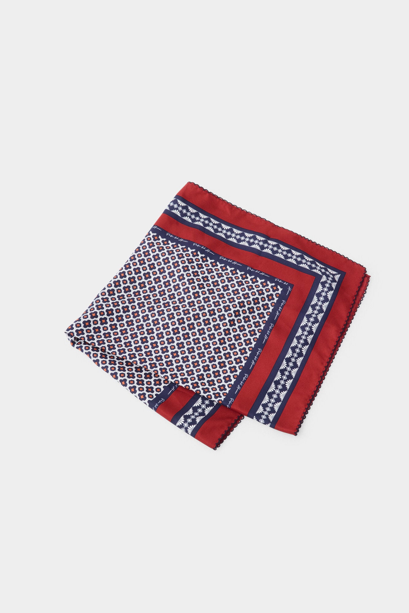 Pedro del Hierro Geometric print scarf Blue