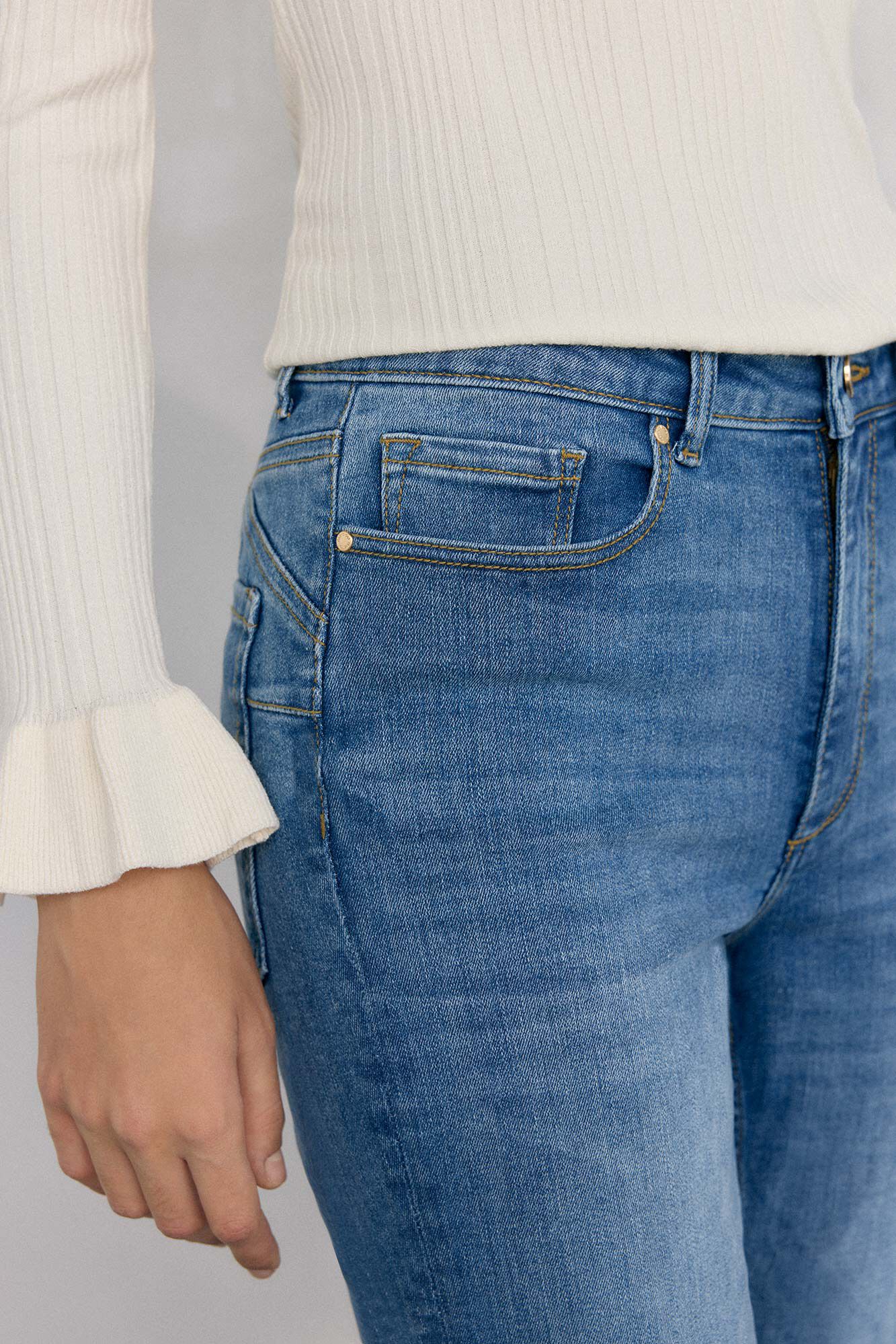 Pedro del Hierro Push-up flared cropped jeans Blue