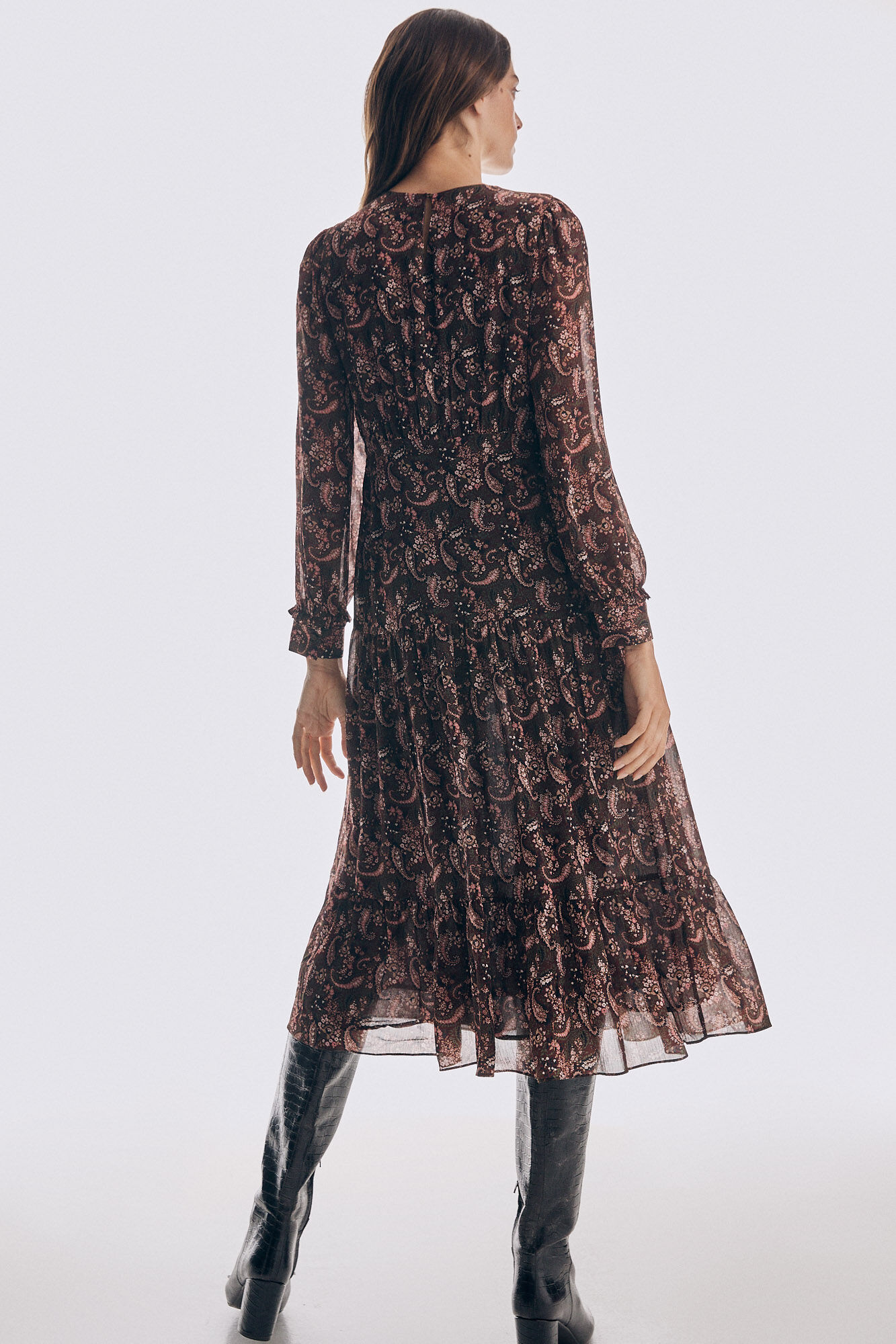 Pedro del Hierro Flowing printed dress Burgundy
