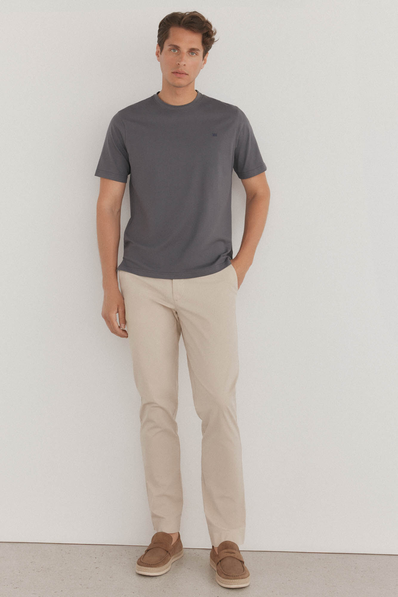 Pedro del Hierro Basic T-shirt Grey