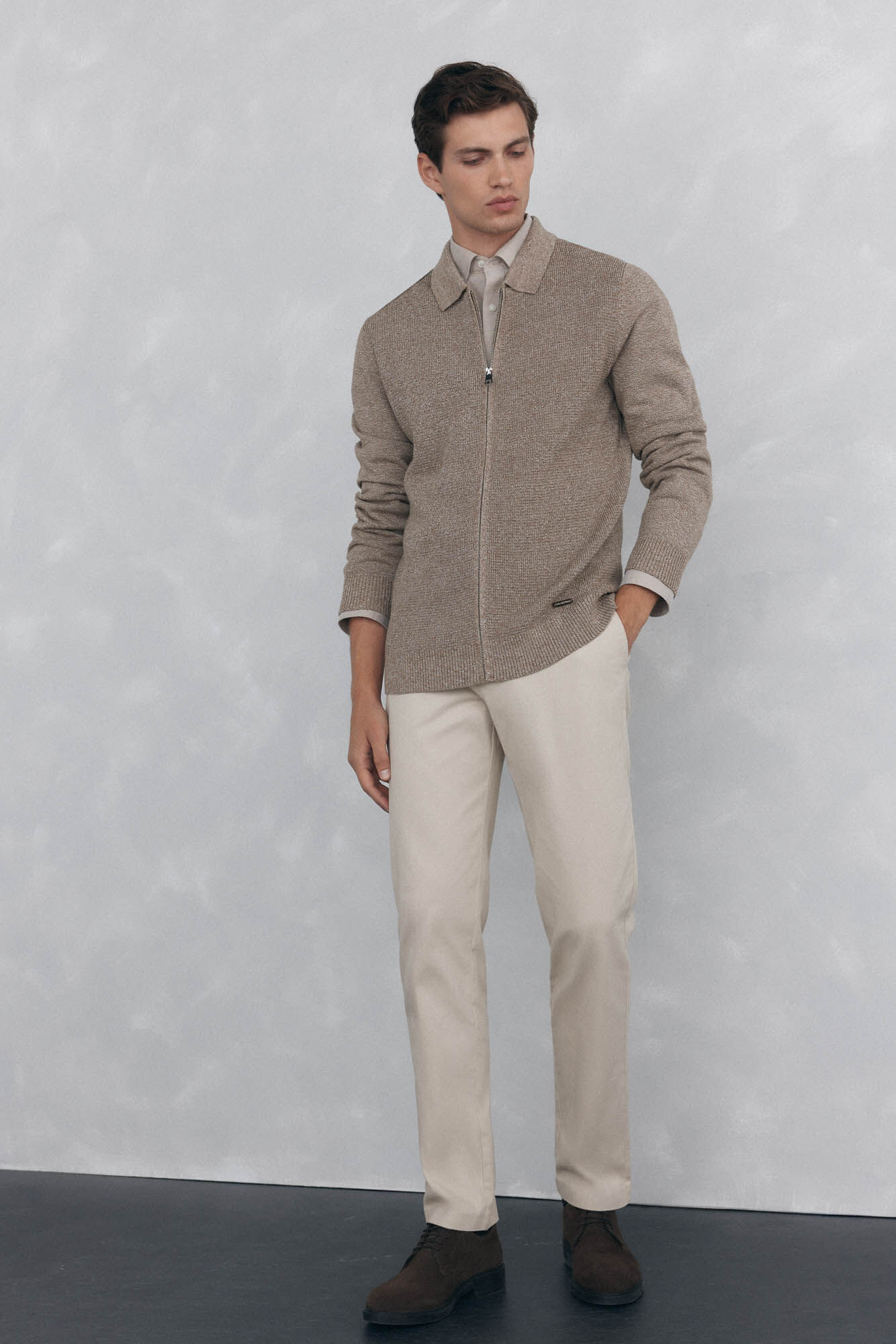 Pedro del Hierro Twisted zip zip fastening Beige