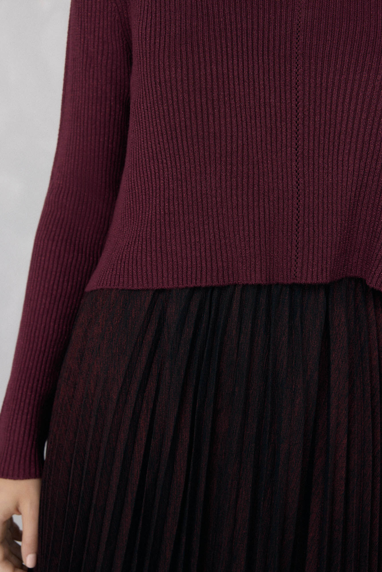 Pedro del Hierro Vestido de duas pe&ccedil;as com glitter Bordeaux