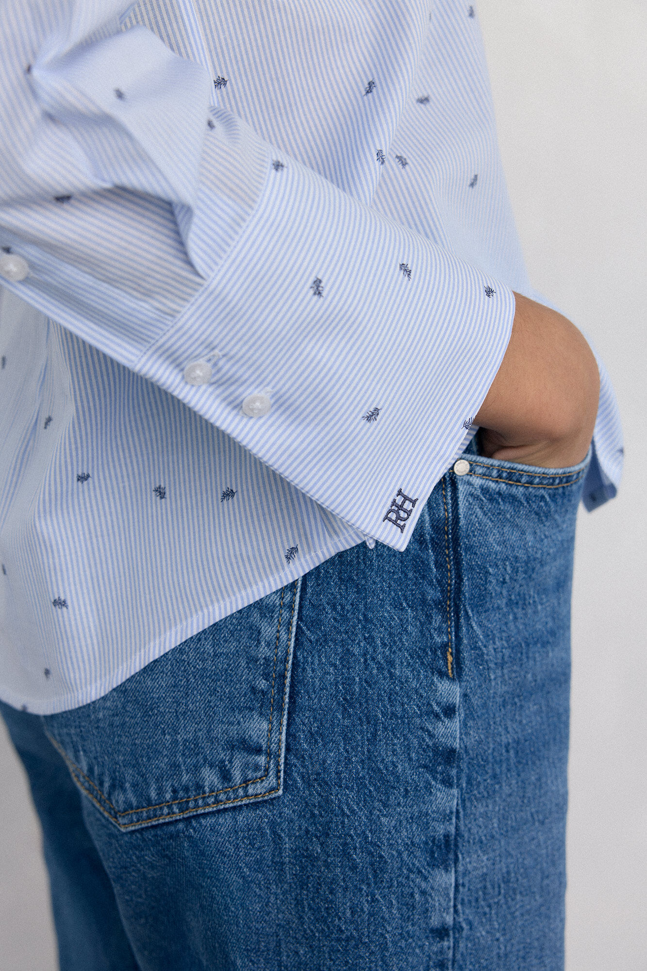 Pedro del Hierro Easy iron striped basic shirt Blue