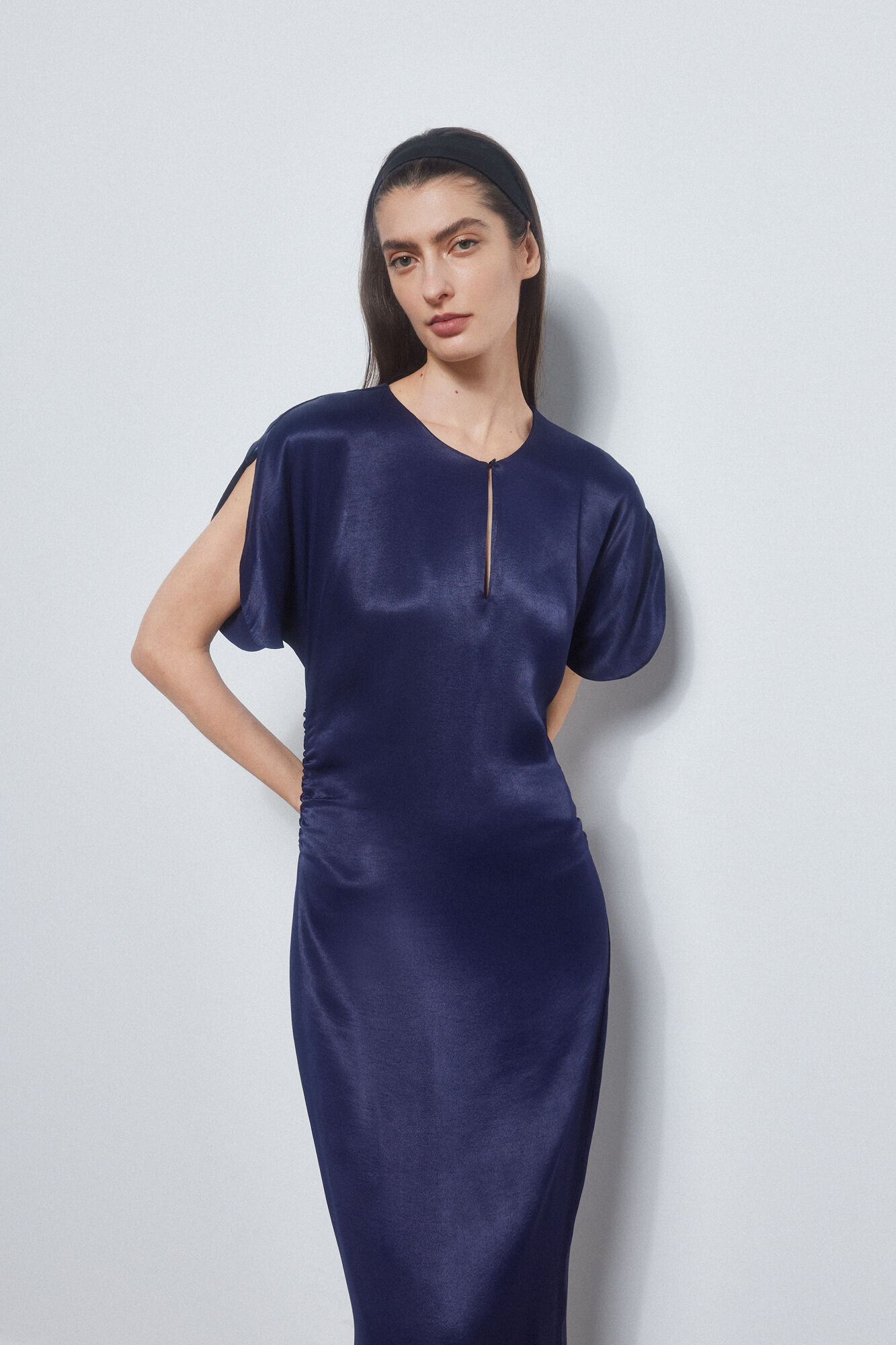 Pedro del Hierro Dress with ruched side Blue