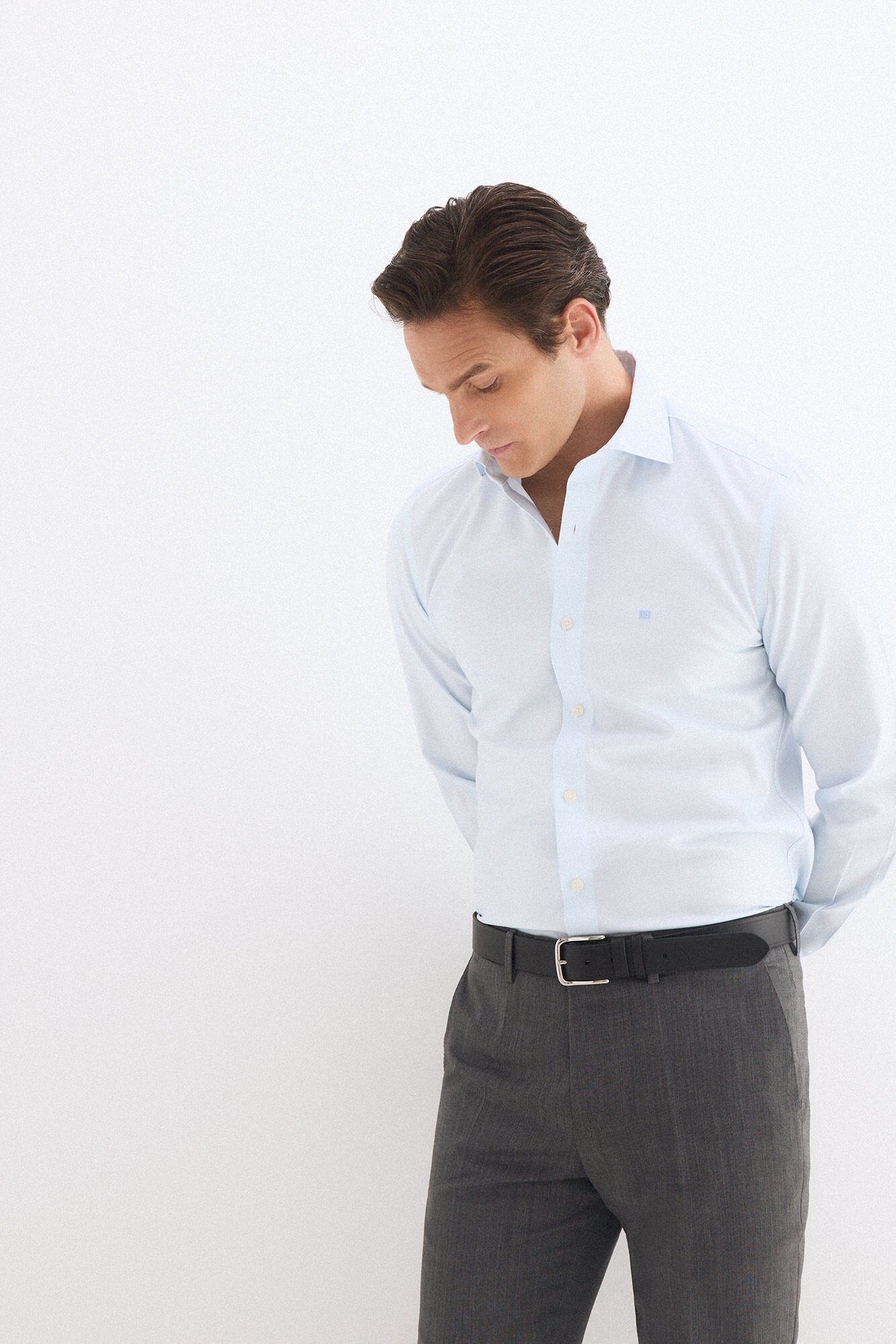 Pedro del Hierro Plain non-iron stain-resistant slim fit dress shirt