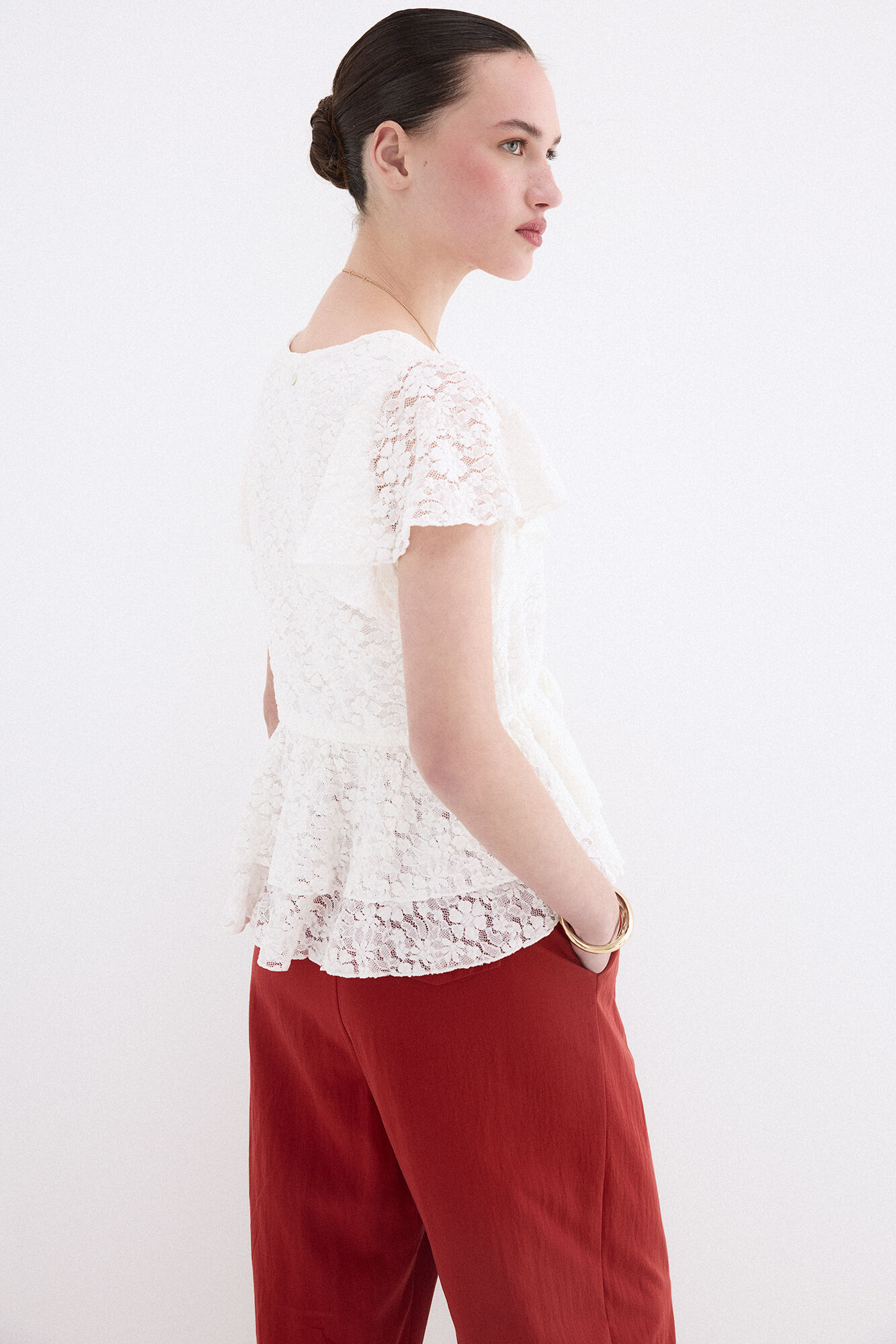 Pedro del Hierro Textured V-neck T-shirt White