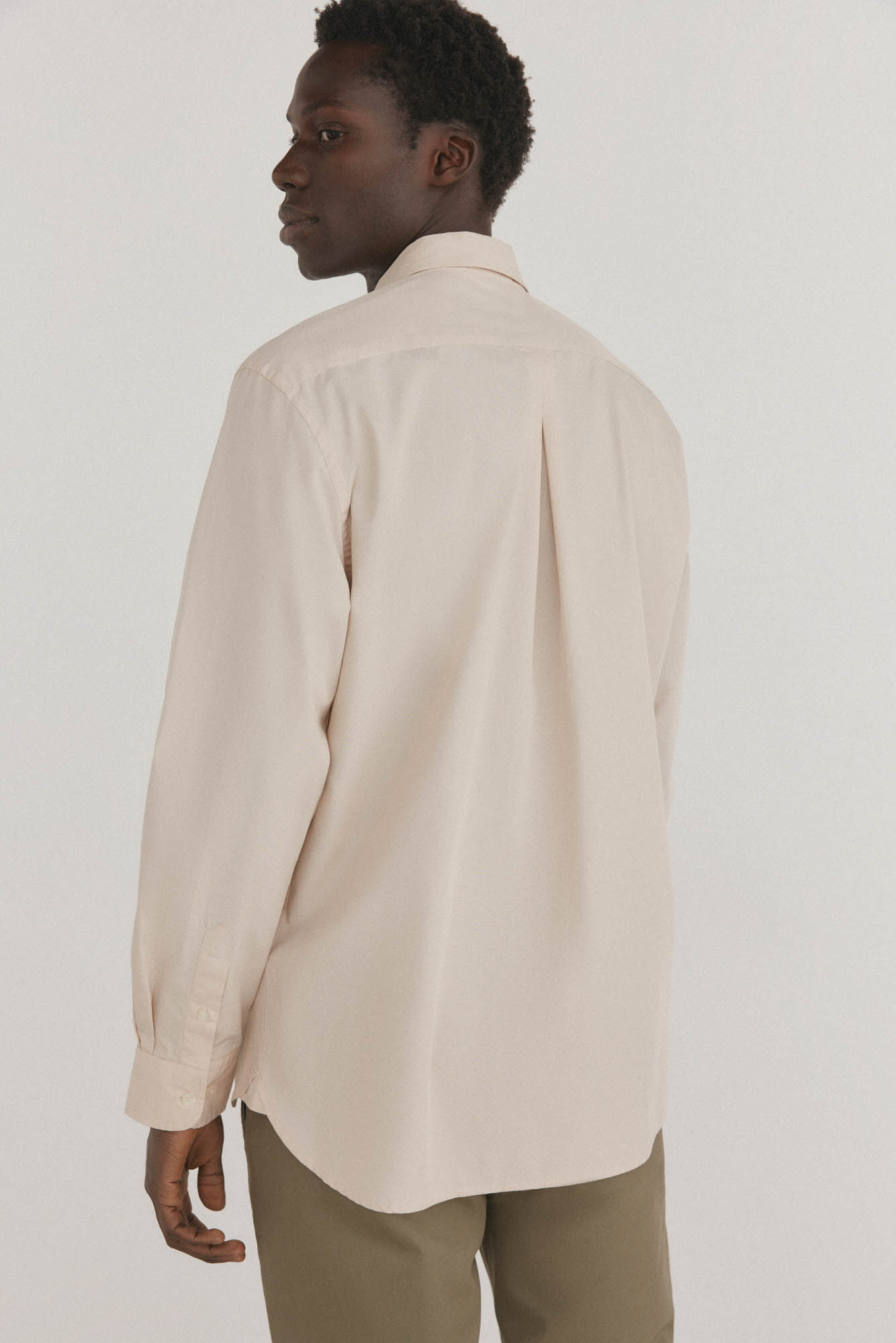 Pedro del Hierro Plain poplin shirt Beige