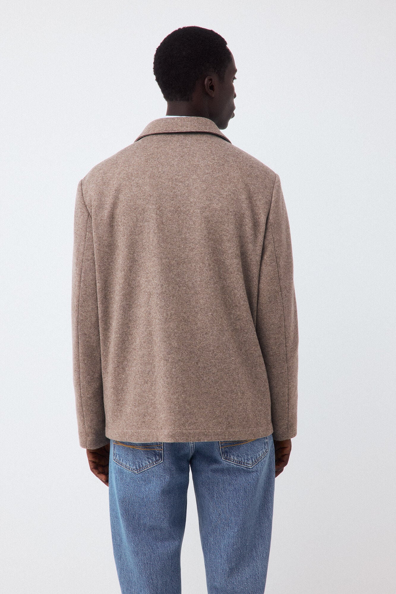 Pedro del Hierro Sobrecamisa em malha melange Beige