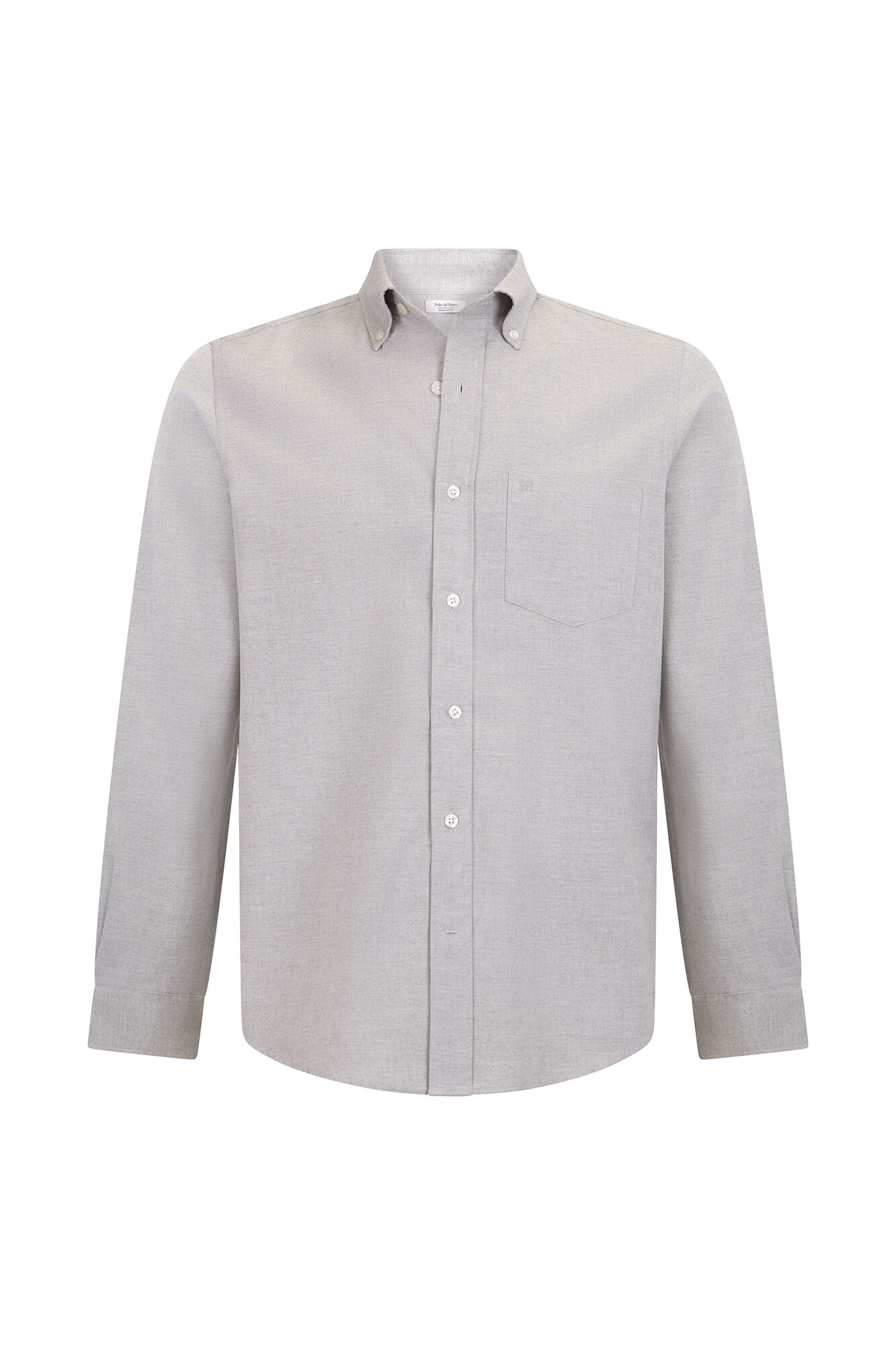 Pedro del Hierro Camisa Oxford Lisa Escovada Cizento
