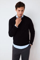 Pedro del Hierro Premium cotton silk cashmere knit jumper Black