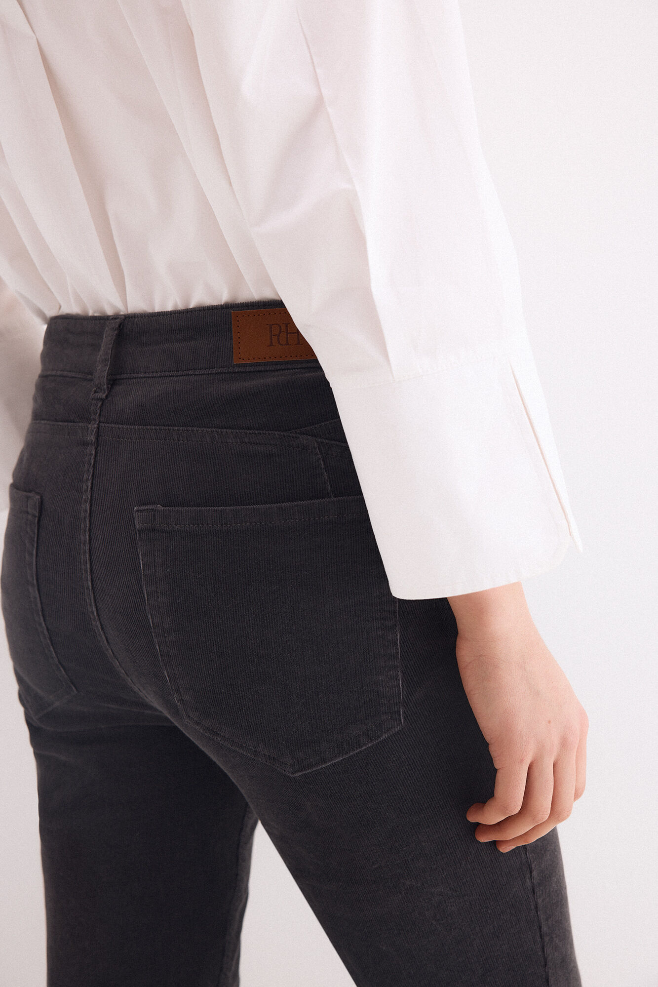 Pedro del Hierro Cal&ccedil;as push-up de veludo Cizento