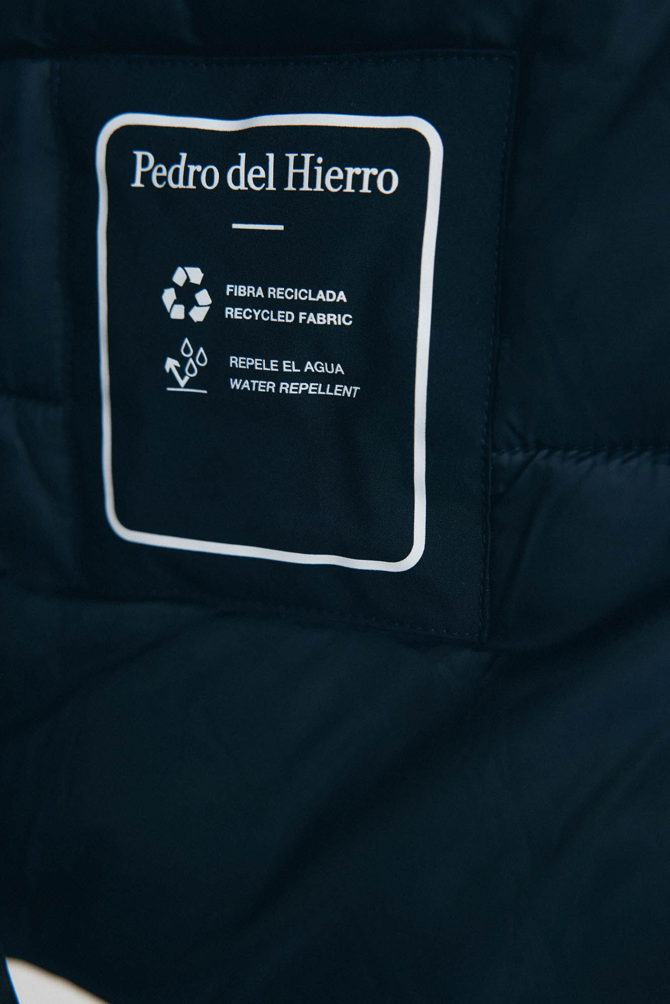 Pedro del Hierro Long parka with hood and views Blue