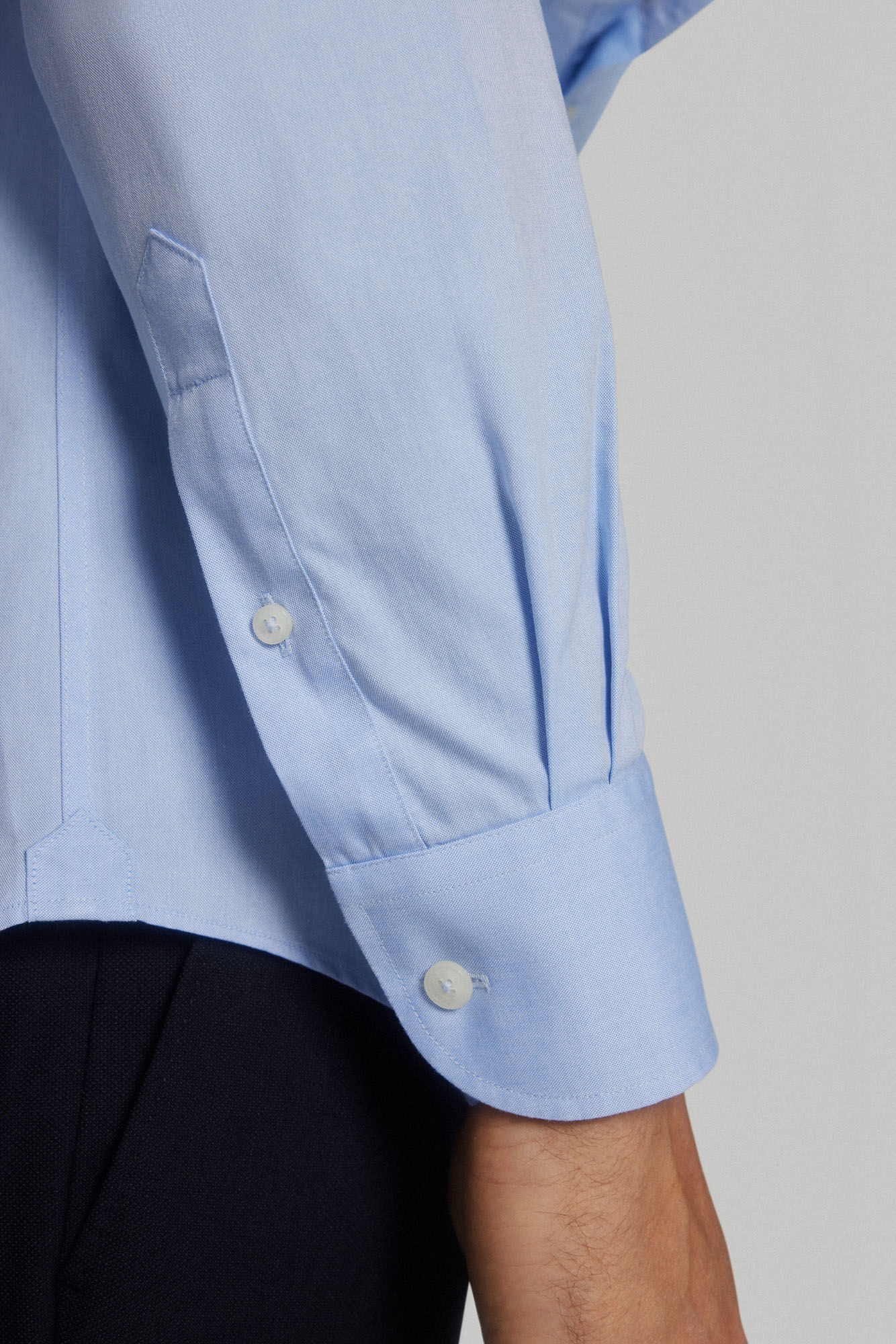 Pedro del Hierro Plain pinpoint dress shirt, non-iron + stain-resistant Blue