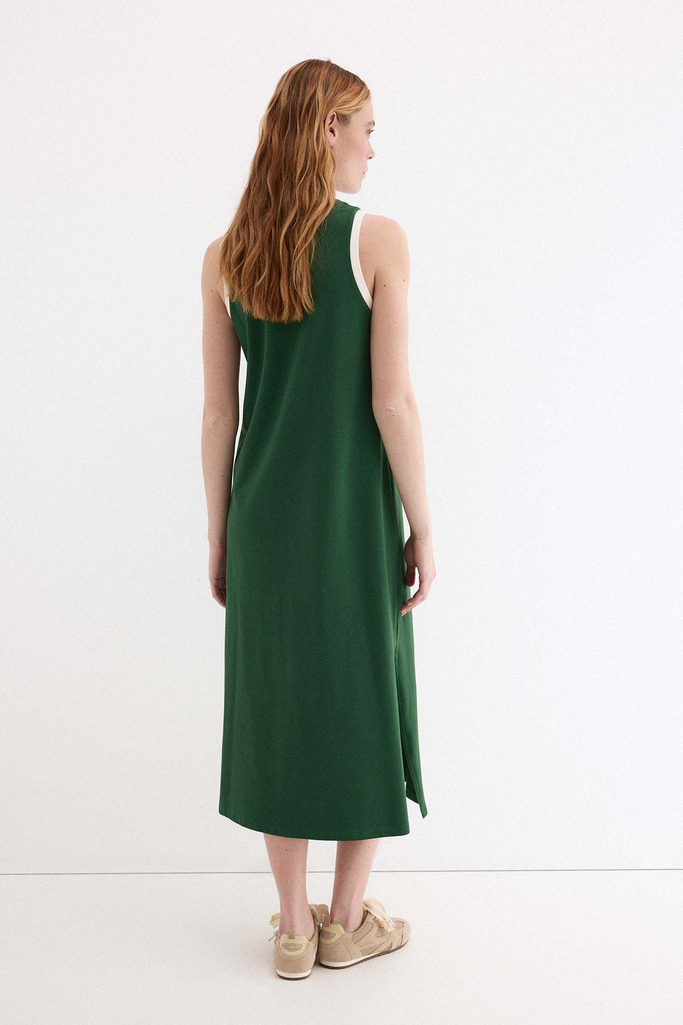 Pedro del Hierro Polo neck dress Green