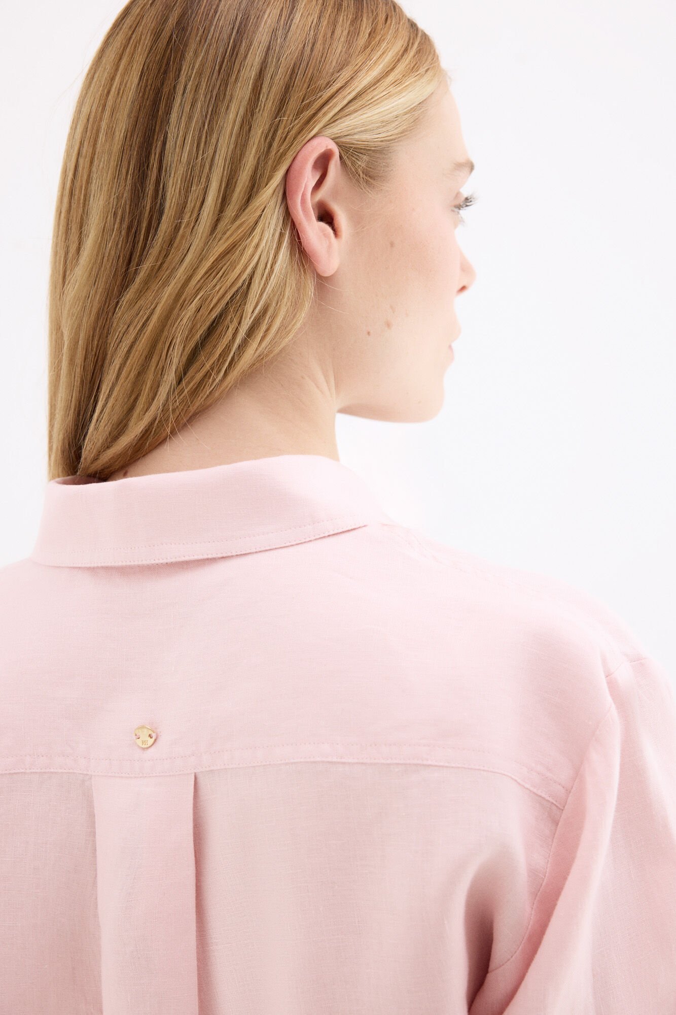 Pedro del Hierro Camisa manga comprida em linho Rosa