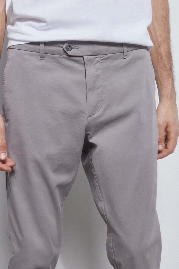 Pedro del Hierro Premium flex slim fit chino trousers Grey