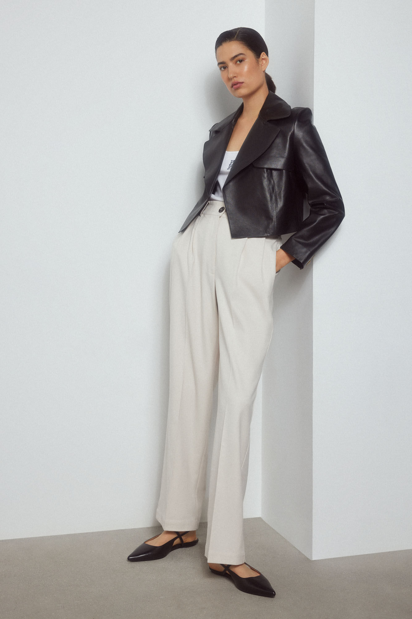 Pedro del Hierro Chaqueta corta de napa Negro