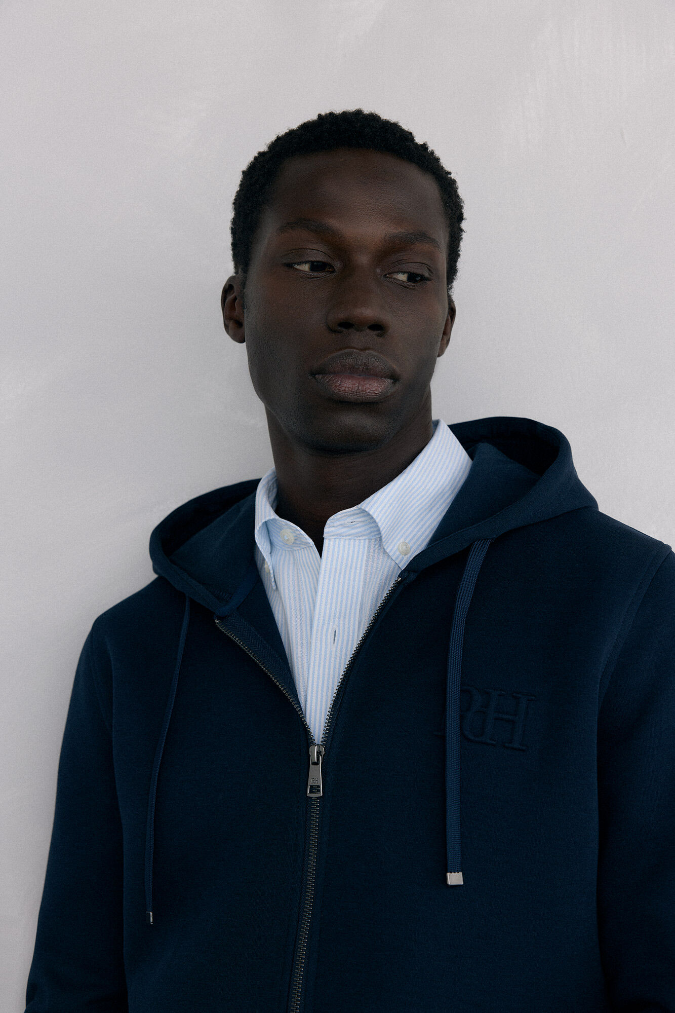 Pedro del Hierro Hoodie with technical fabric Blue