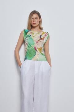 Pedro del Hierro Knotted printed T-shirt Several