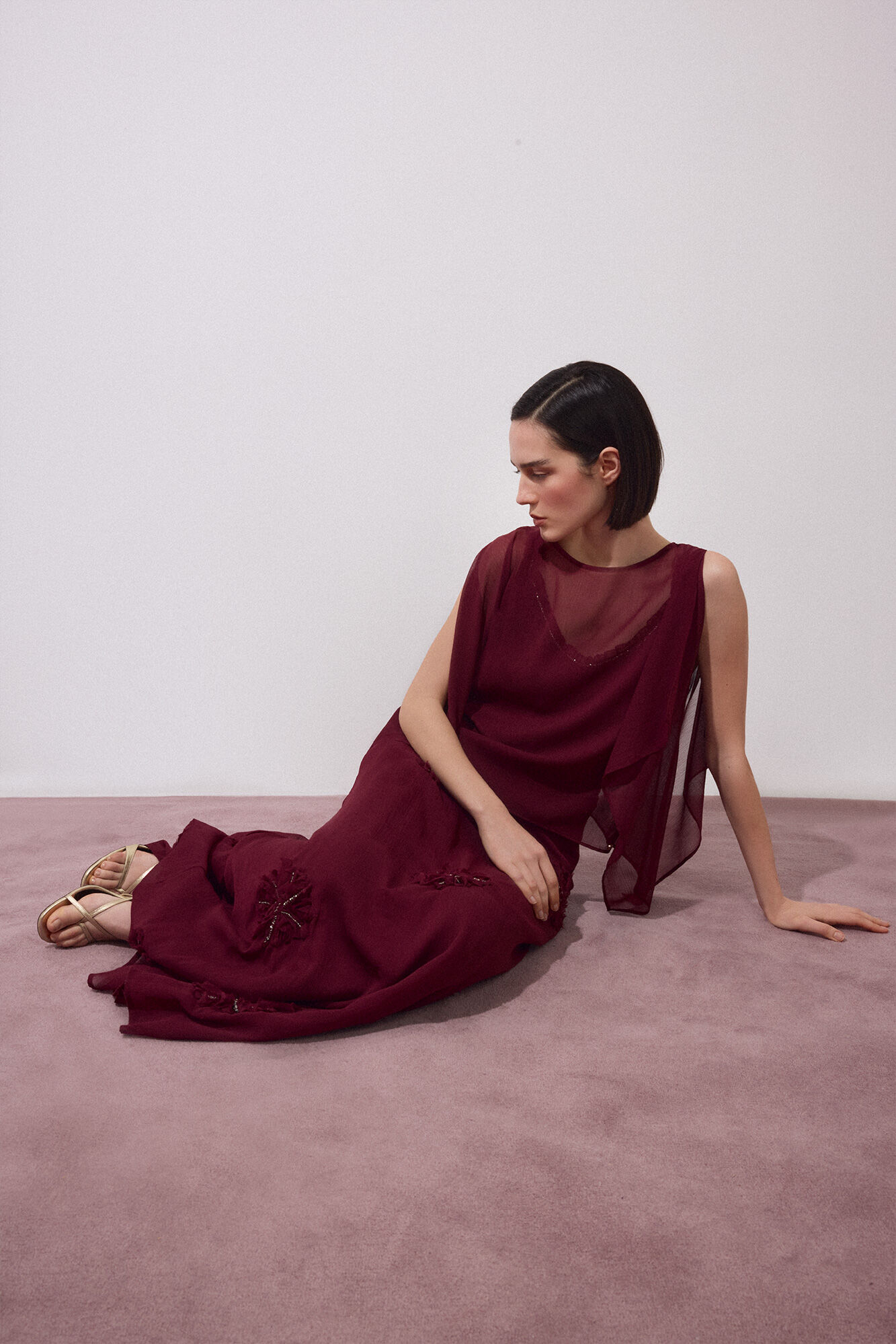 Pedro del Hierro Embroidered floral skirt Purple