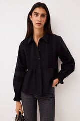 Pedro del Hierro Embroidered romantic blouse Black