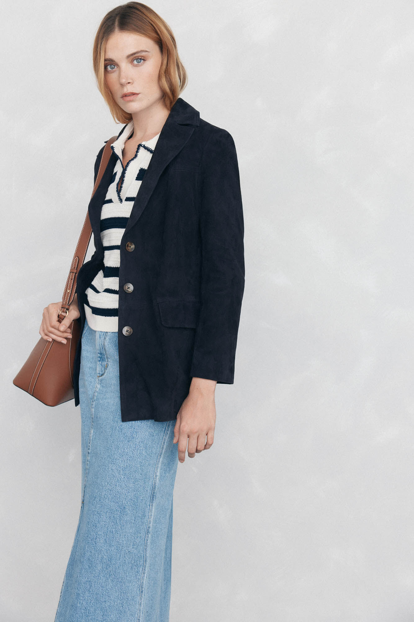 Pedro del Hierro Jaqueta longa de camur&ccedil;a Azul