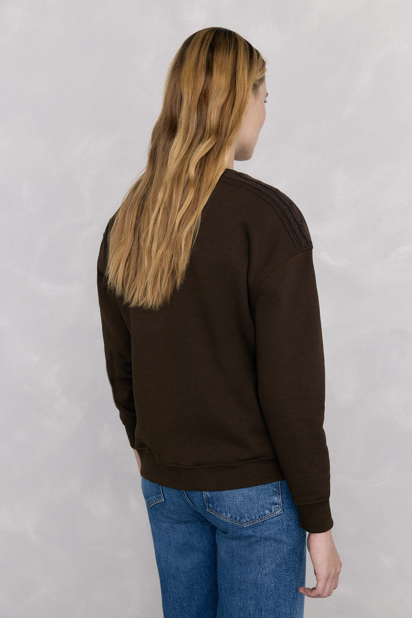 Pedro del Hierro Sweatshirt with braided detail Brown