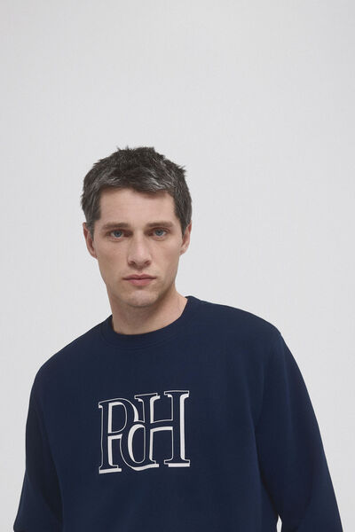 Pedro del Hierro Sudadera logo frontal Azul