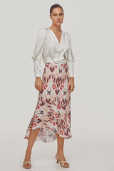 Pedro del Hierro Falda midi estampada. Morado