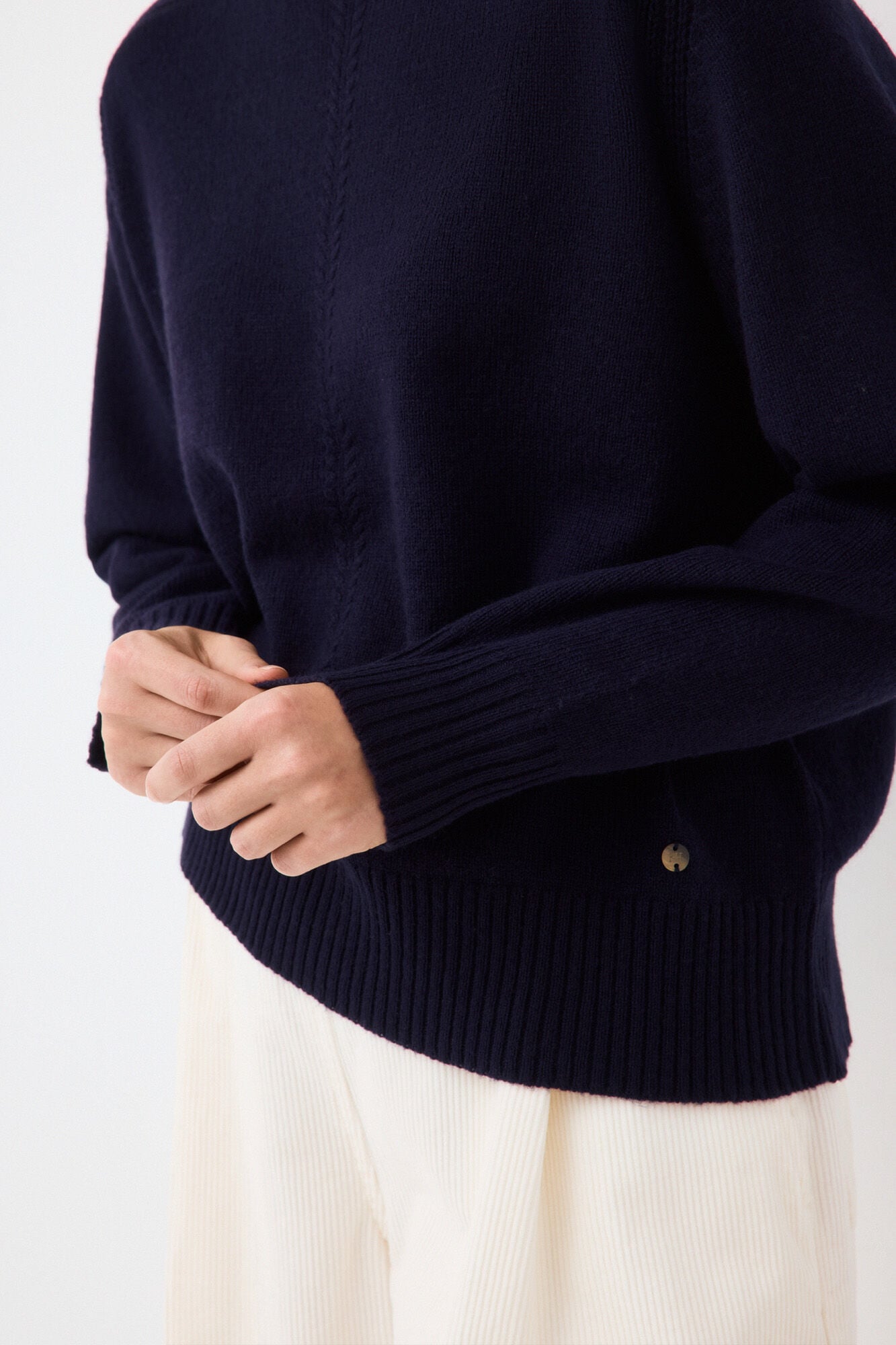 Pedro del Hierro Camisola com costura central e gola remov&iacute;vel
