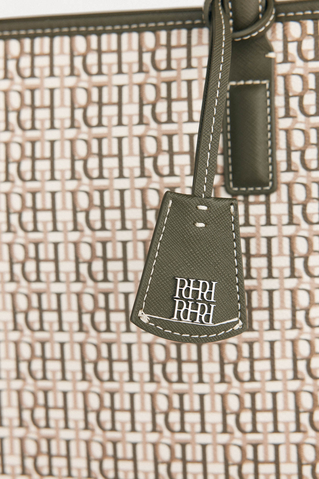 Pedro del Hierro Monogrammed mini tote crossbody bag Green