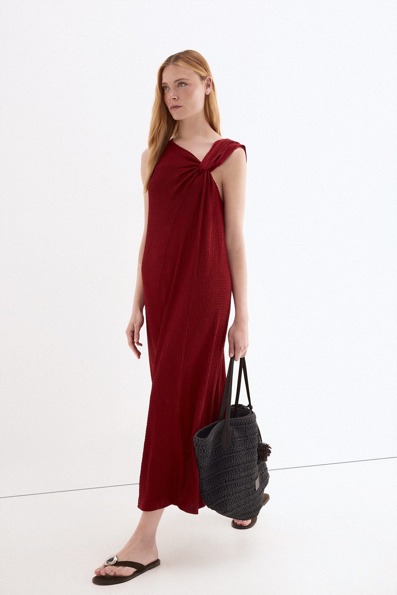 Pedro del Hierro Vestido largo escote asim&eacute;trico