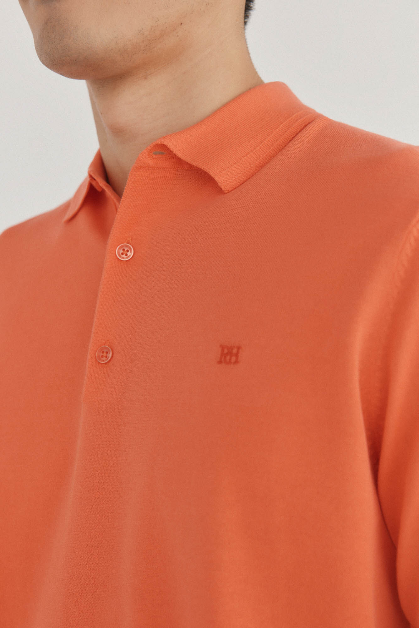 Pedro del Hierro Premium short sleeve cotton polo shirt jersey Orange