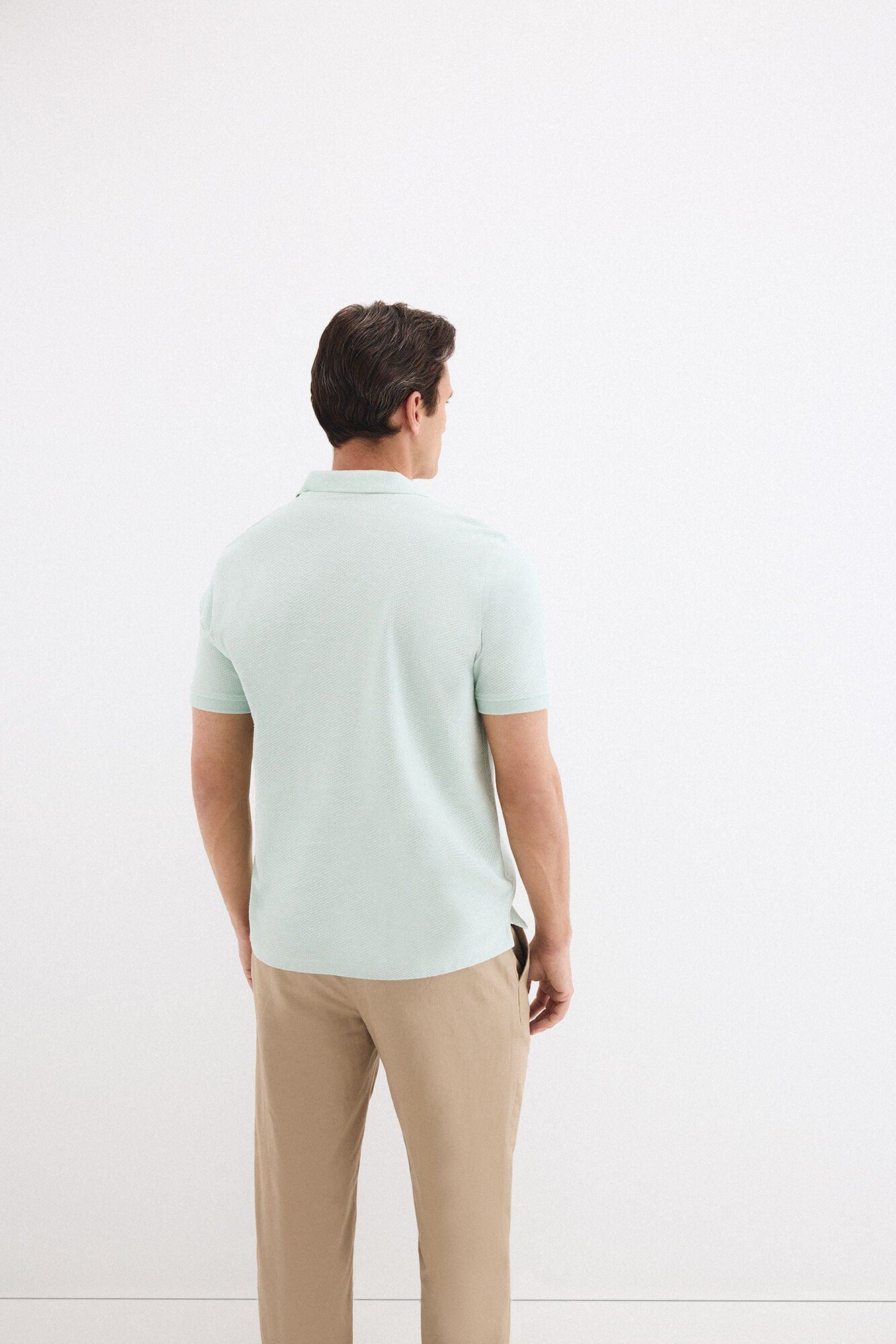 Pedro del Hierro Textured polo shirt Green