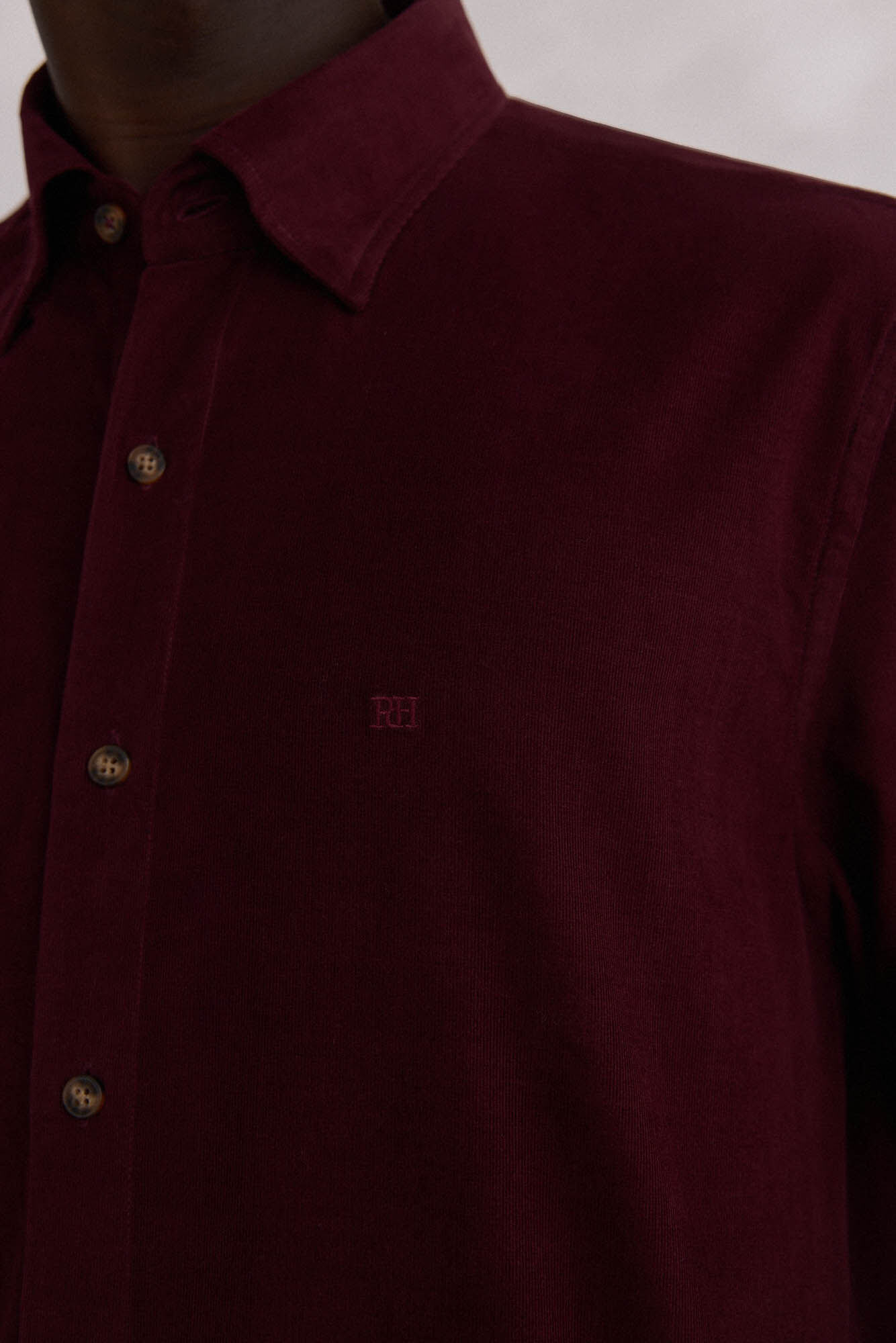 Pedro del Hierro Camisa de veludo macio Bordeaux