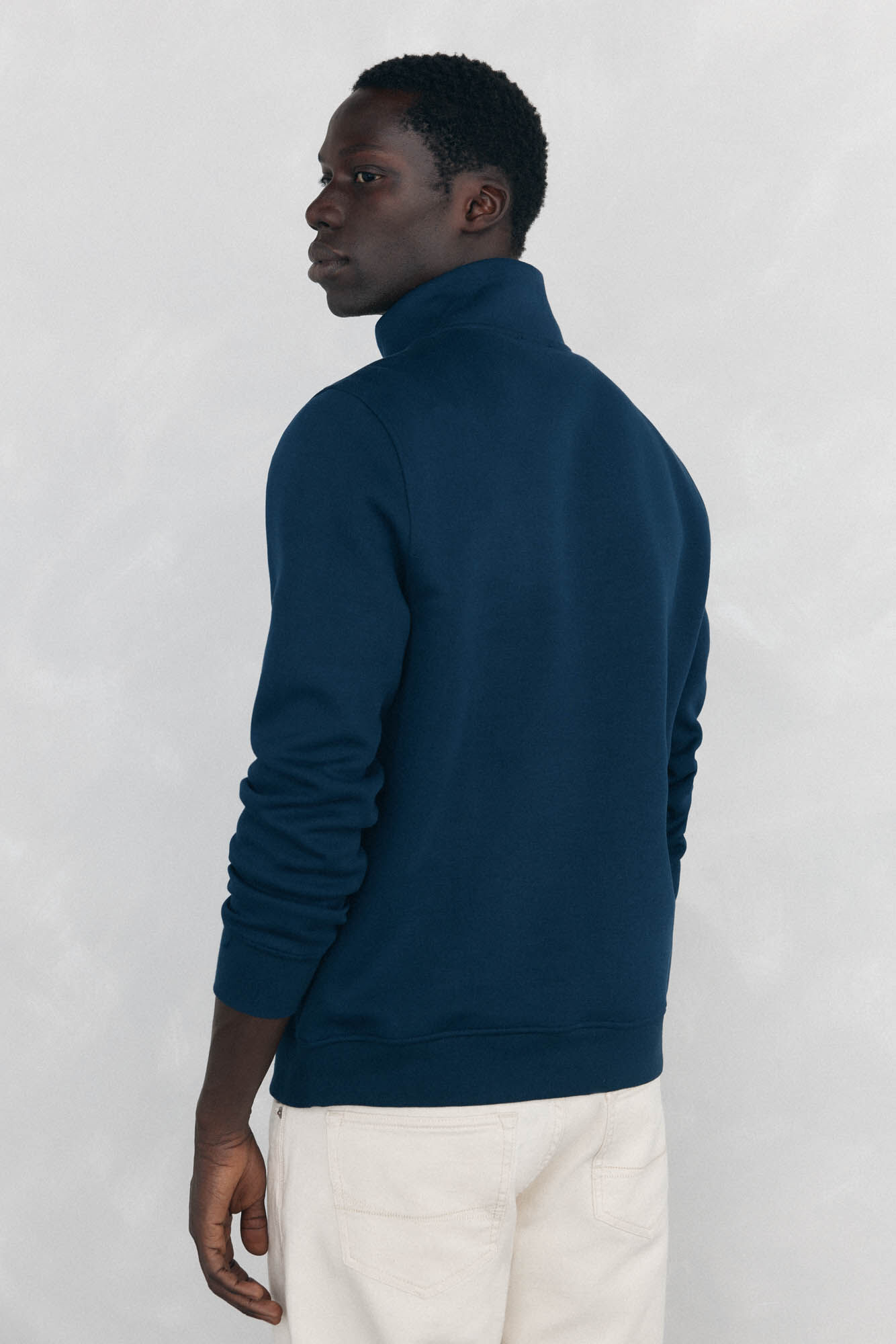 Pedro del Hierro Sudadera cuello cremallera tejido t&eacute;cnico Azul