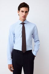 Pedro del Hierro Plain non-iron + anti-stain dress shirt Blue