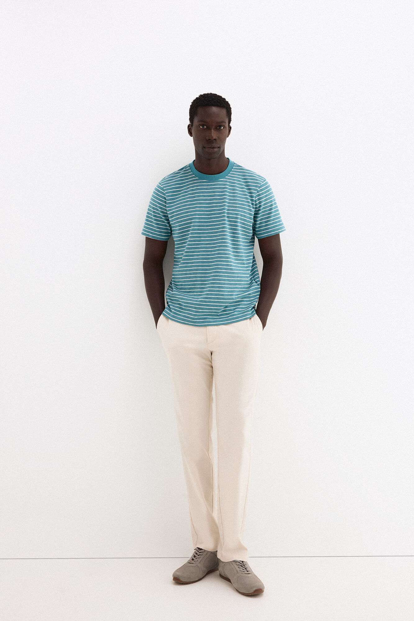 Pedro del Hierro Striped T-shirt Turquoise