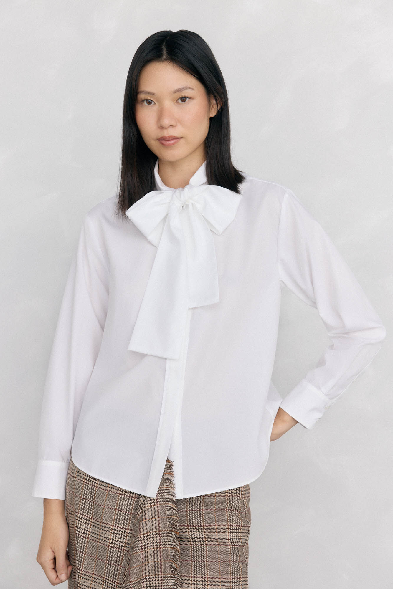 Pedro del Hierro Camisa de la&ccedil;ada largo Branco