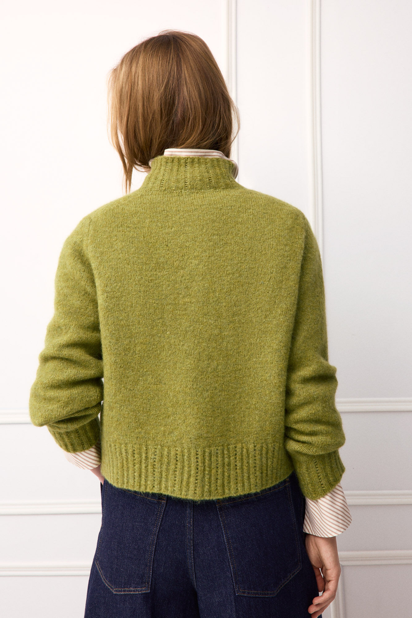 TFP by Tamara Falc&oacute; Cropped cross-knit jumper Green