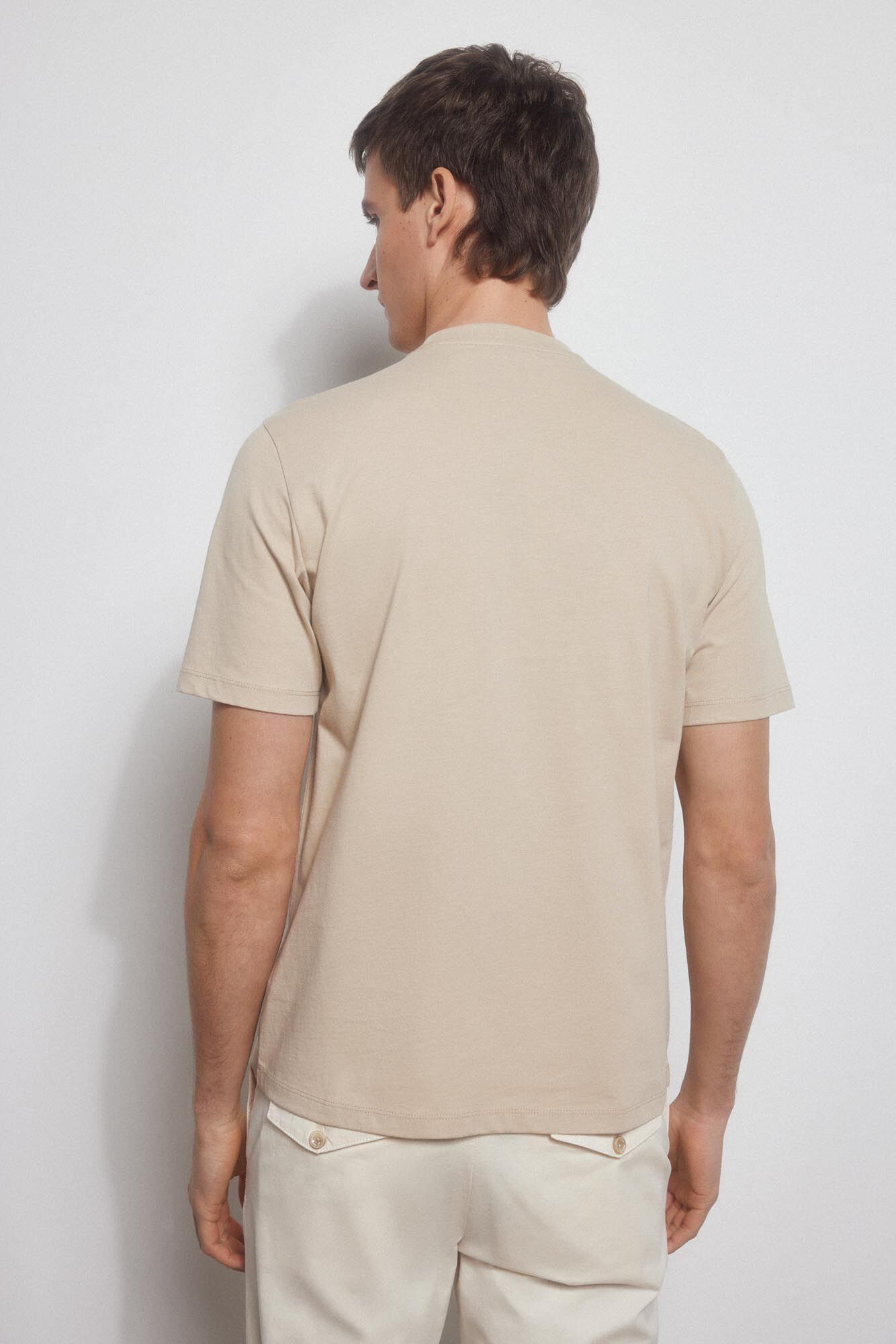 Pedro del Hierro Camiseta logo bordado Beige