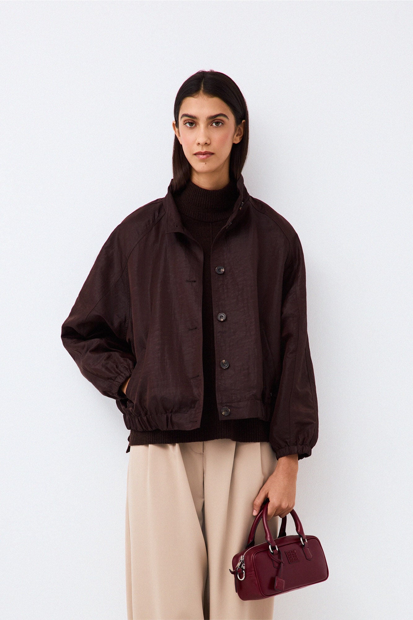 Pedro del Hierro Chocolate brown bomber jacket Brown