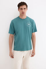 Pedro del Hierro Printed logo T-shirt Turquoise