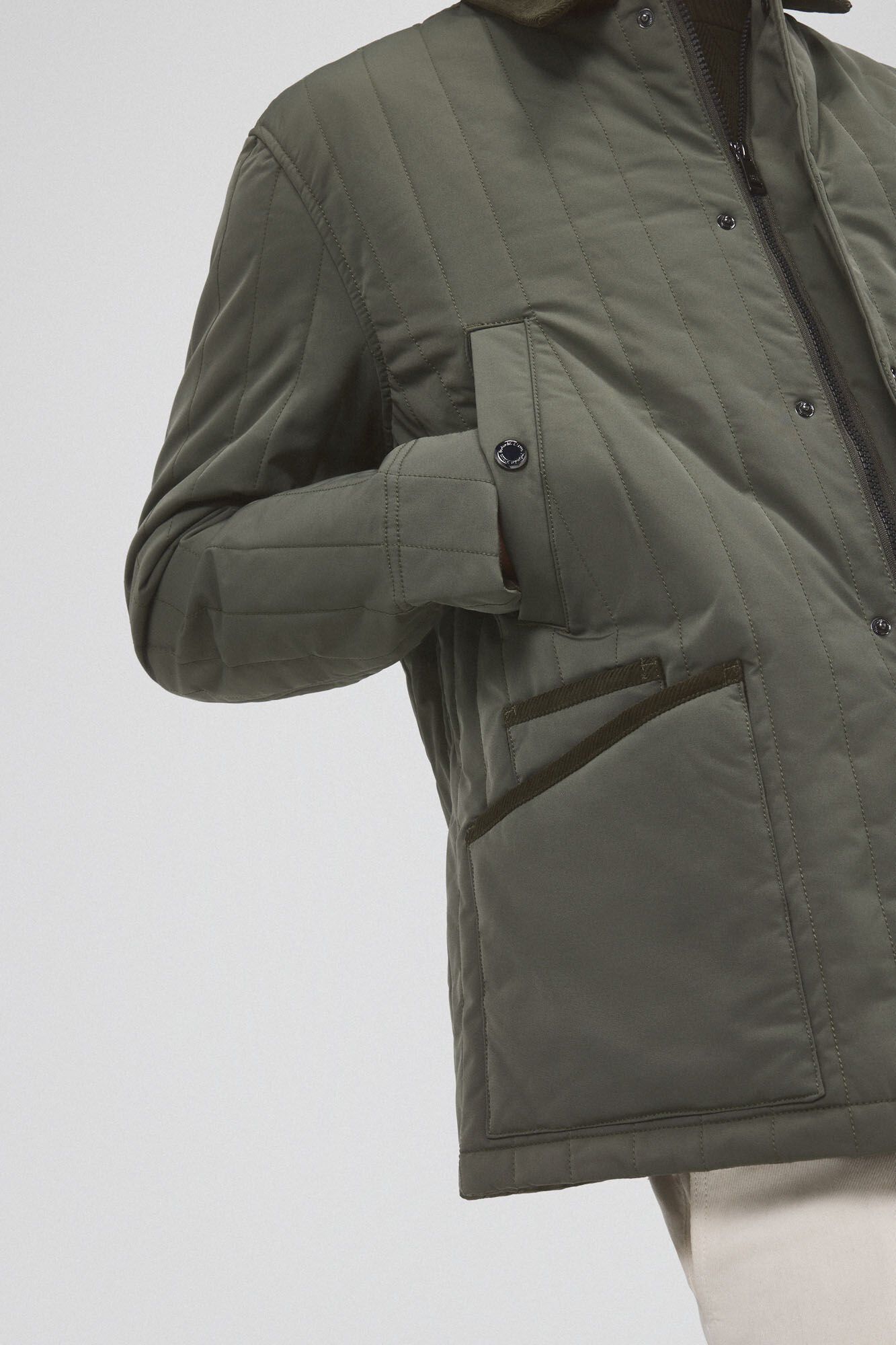 Pedro del Hierro Corduroy collar jacket Green