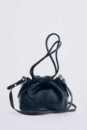 Pedro del Hierro Leather slouch bag Black