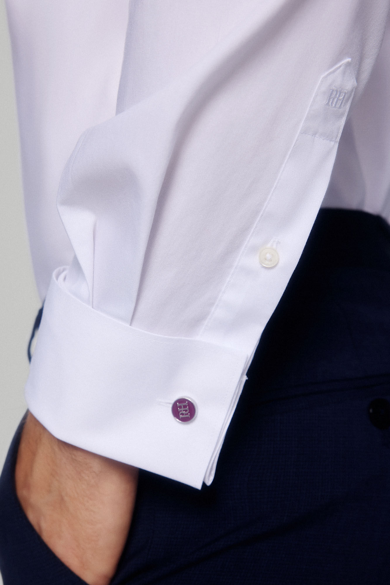 Pedro del Hierro Camisa vestir gemelos estructura lisa non iron + antimanchas Blanco