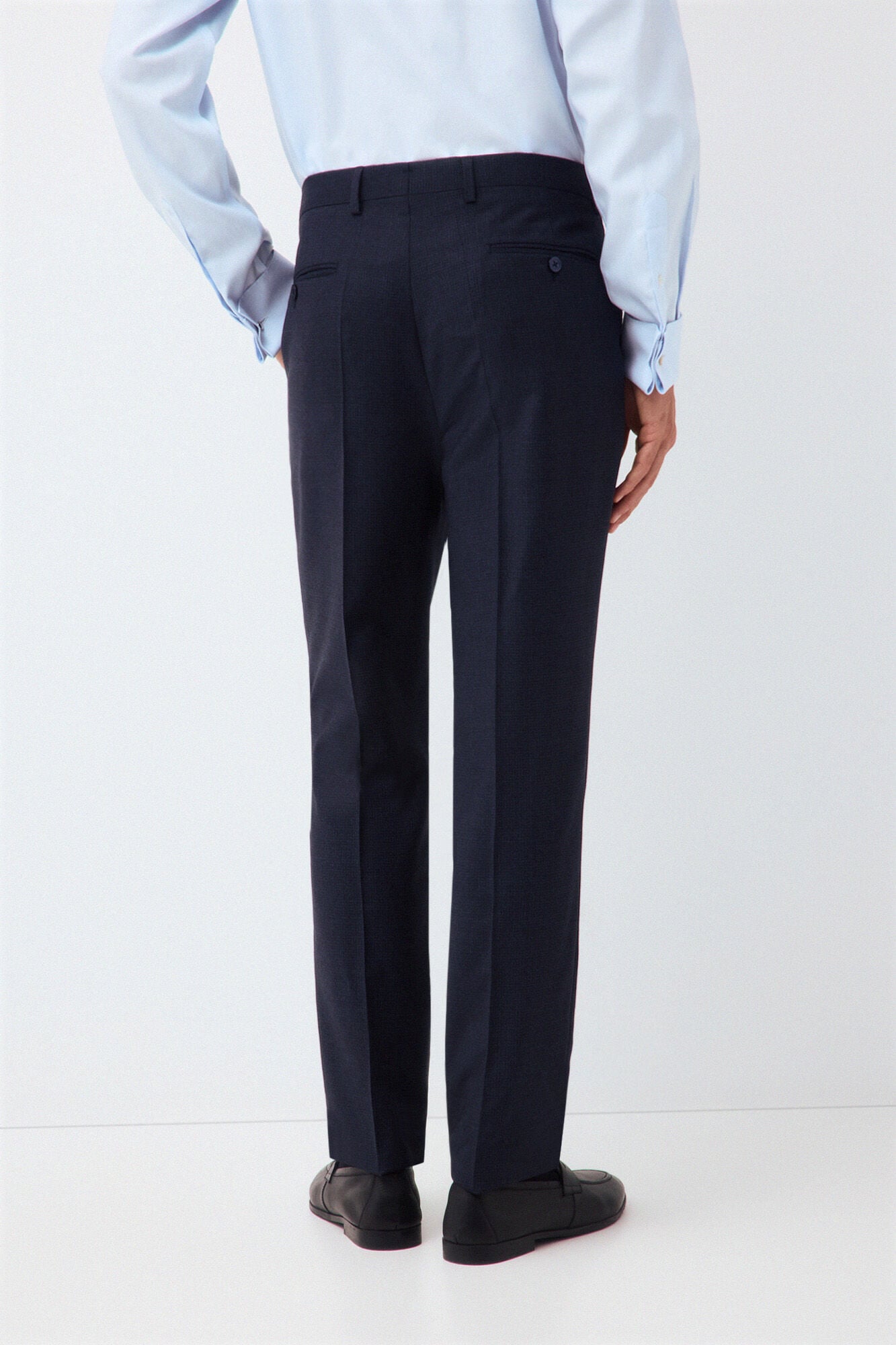 Pedro del Hierro Blue plaid slim fit tailored trousers Blue